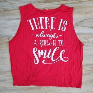 🩵Dirtee Laundry Red "Smile" Knotted Sleeveless Top Medium